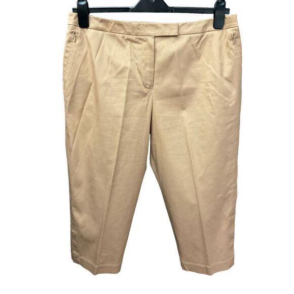 Carlisle Pantsuit Jacket Capri Pants Camel Safari Tan Cotton Blend Women Size 14 - Picture 9 of 15